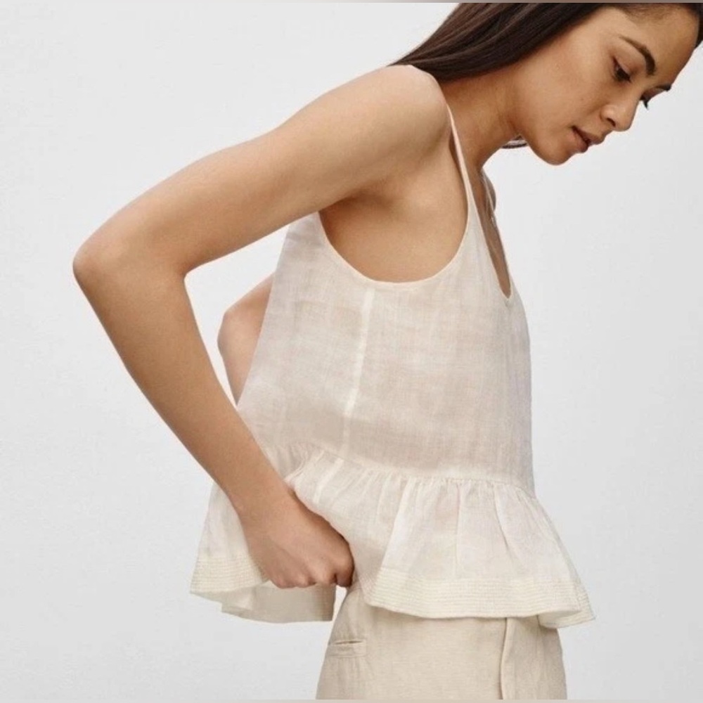 NEW WILFRED ALLERAY BROWN PEPLUM BLOUSE